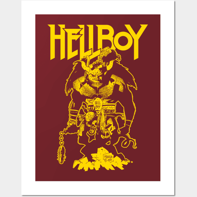 1st HELLBOY SKETCH - gold variant Wall Art by ROBZILLA